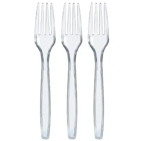 100 Clear Plastic Forks, Plastic Forks Heavy Duty, Clear Forks Silverware,