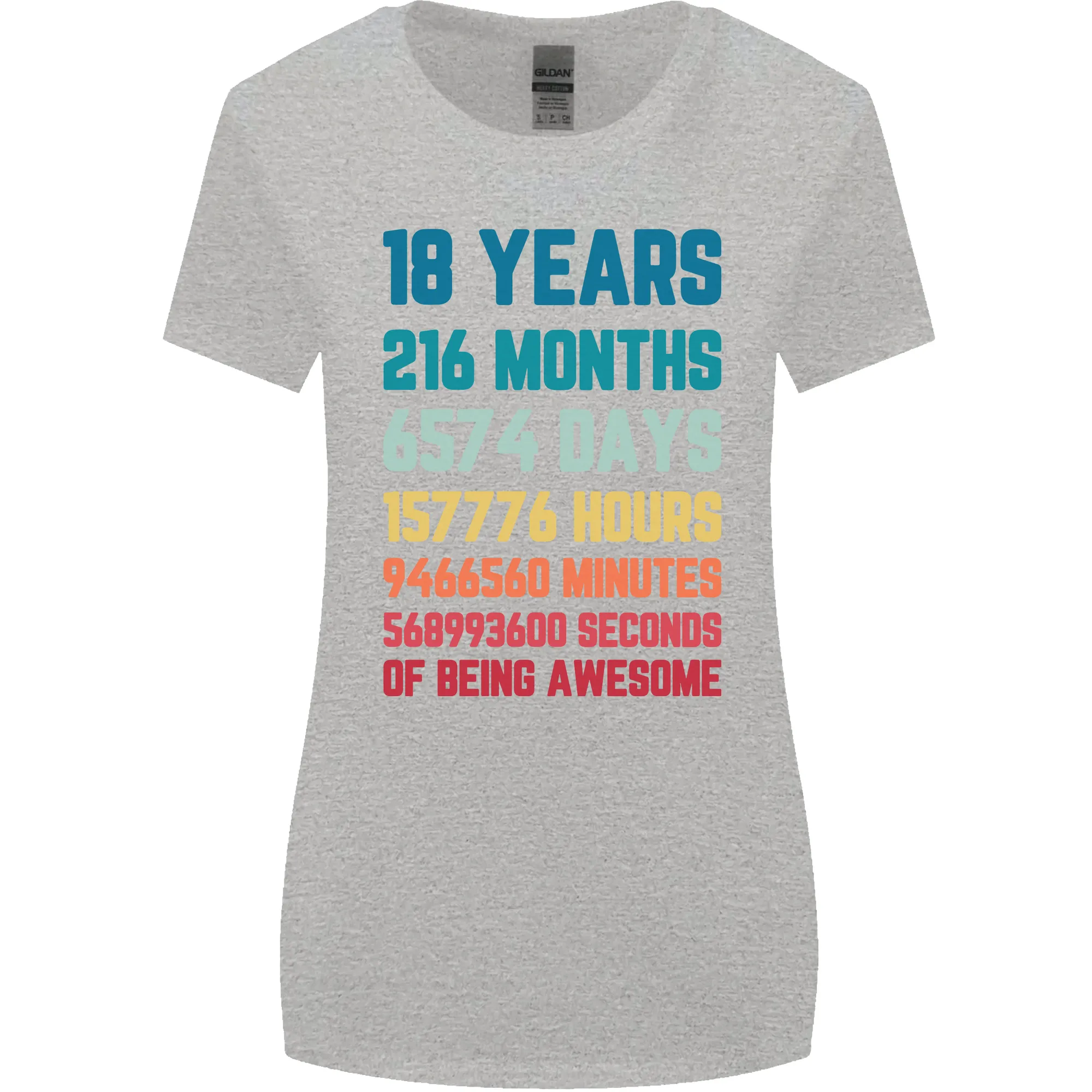 18th Birthday 18 Year Old Womens Wider Cut T-Shirt