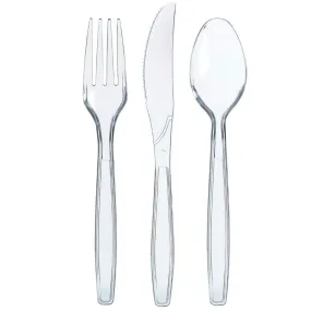 300 Plastic Silverware Set, Clear Plastic Cutlery Set, Disposable Set -100 Clear