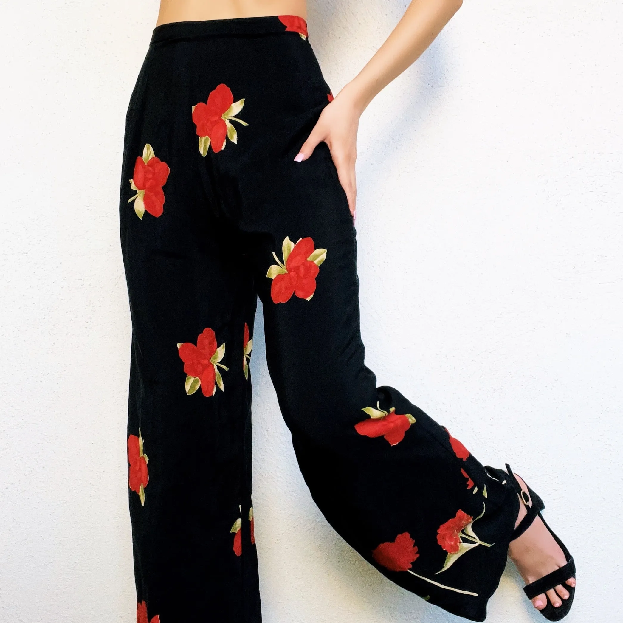 90s Sheer Floral Pants