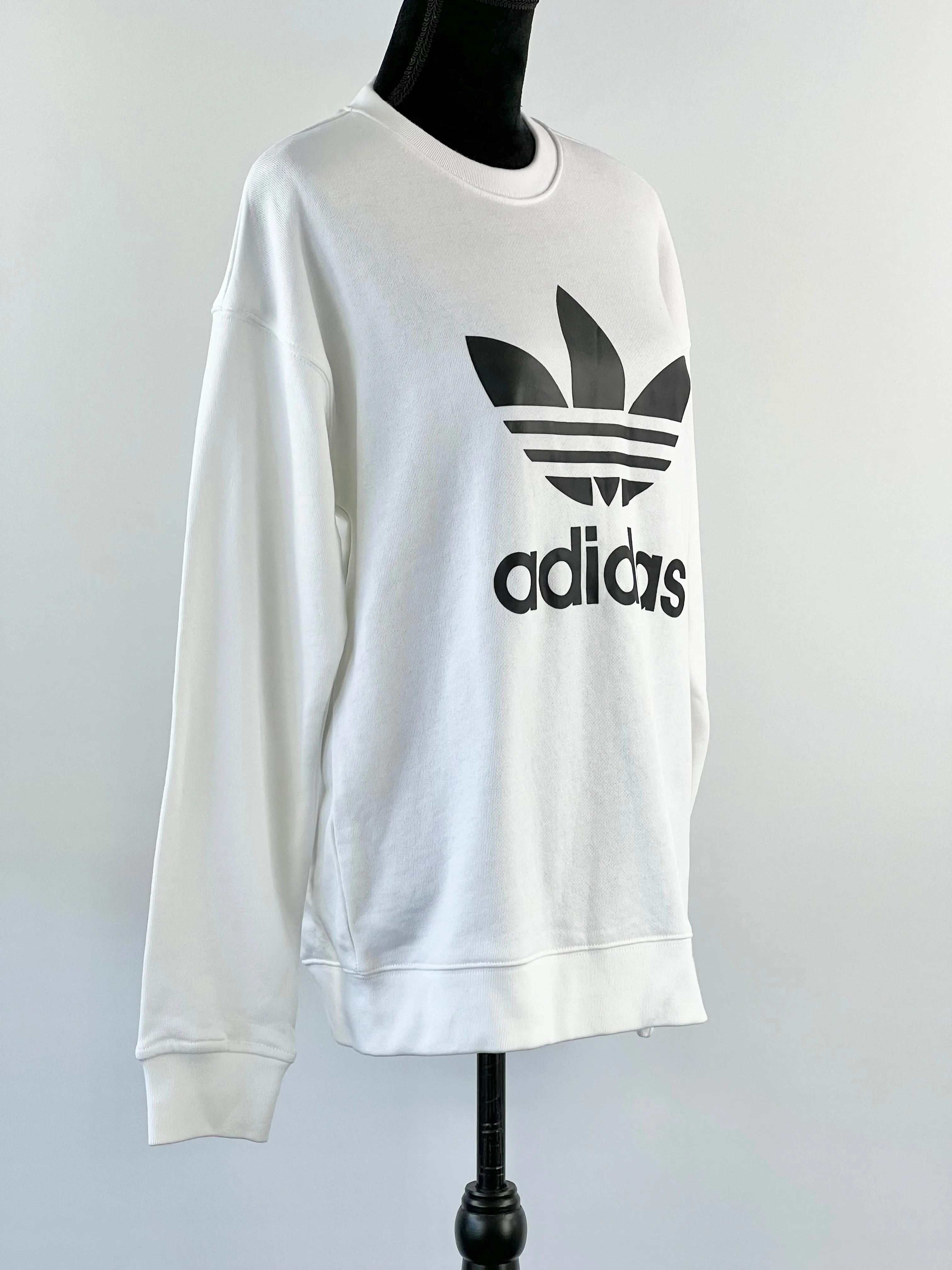 Adidas White Trefoil Crew Neck Sweater NWT - AU8