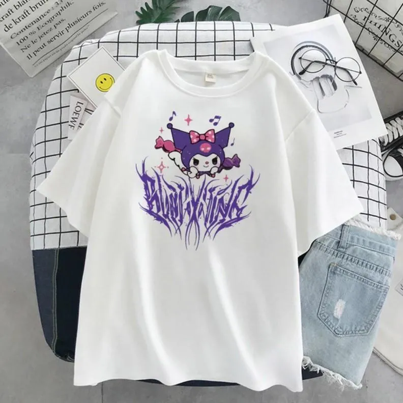 Aesthetic Print Kuromi T-shirt