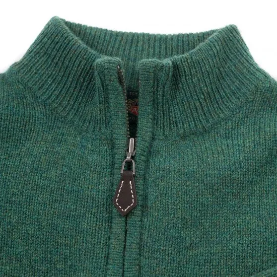 Alan Paine Courgette Lambswool Quarter Zip Jumper