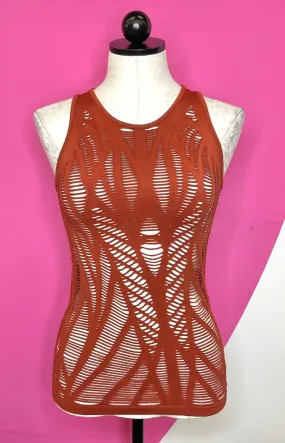 ALO VIXEN LASER CUT YOGA TANK TOP - M