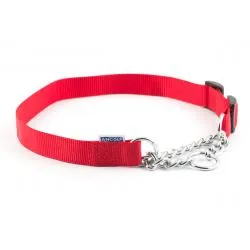 Ancol - Nylon Check Choke Chain Dog Collar - Red - 30"