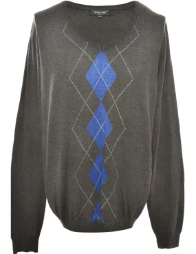 Argyle Black Jumper - XL