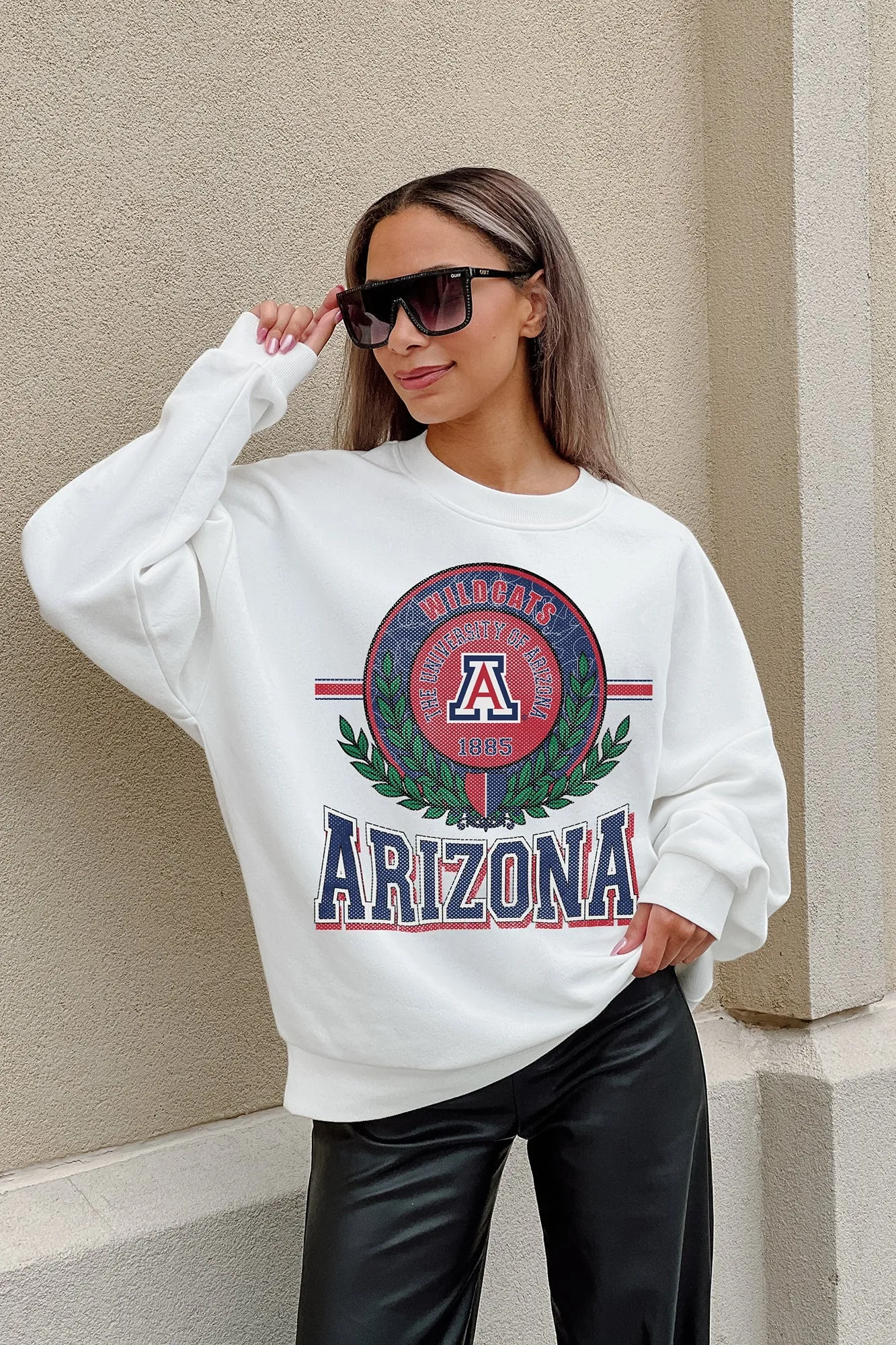 ARIZONA WILDCATS HOT SHOT PREMIUM FLEECE DROP SHOULDER CREWNECK PULLOVER