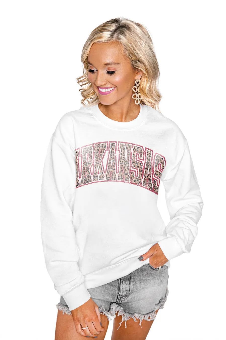 ARKANSAS RAZORBACKS "SNAP" PERFECT CREW SWEATSHIRT