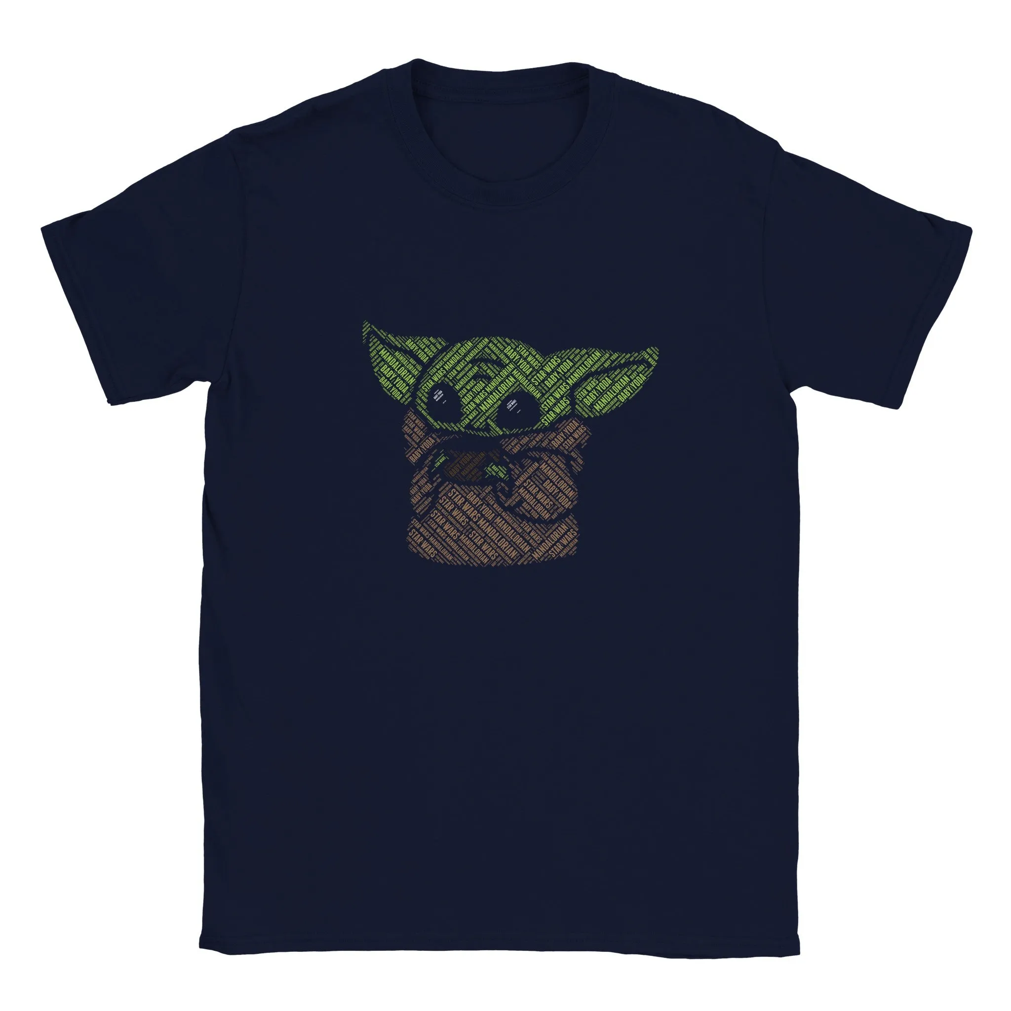 Artwork Børne T-shirt - Baby Yoda Kalligram Artwork - Klassisk Børne T-shirt