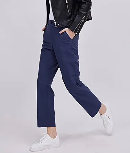 ASSUAL Women’s Work Trousers, Skinny Casual Stretchy Leggings Yoga Slacks, Comfortable Slim Fit Wrinkle Free Dress Pants Dark Blue