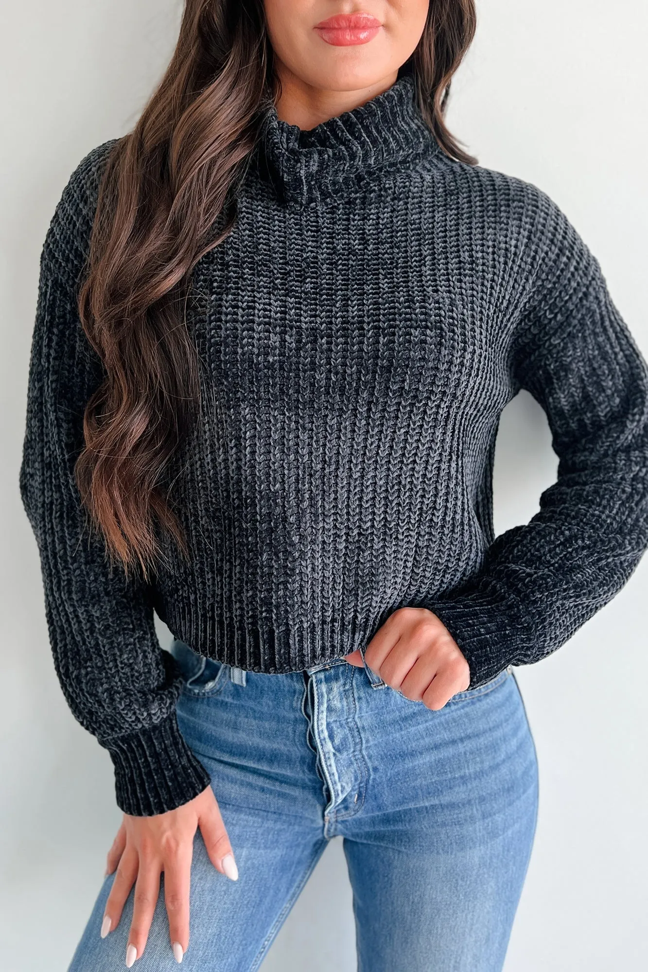 Autumn Comforts Zenana Chenille Sweater (Black)