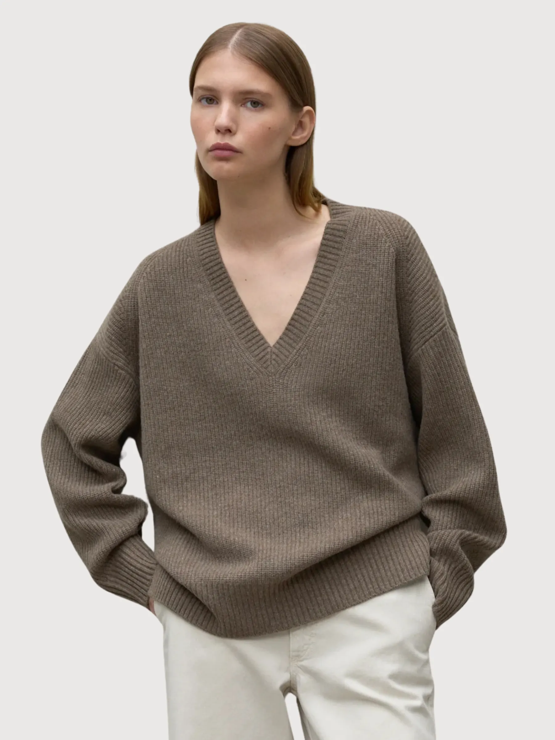 Azalea Brown Woman Knitted Pullover | Ecoalf