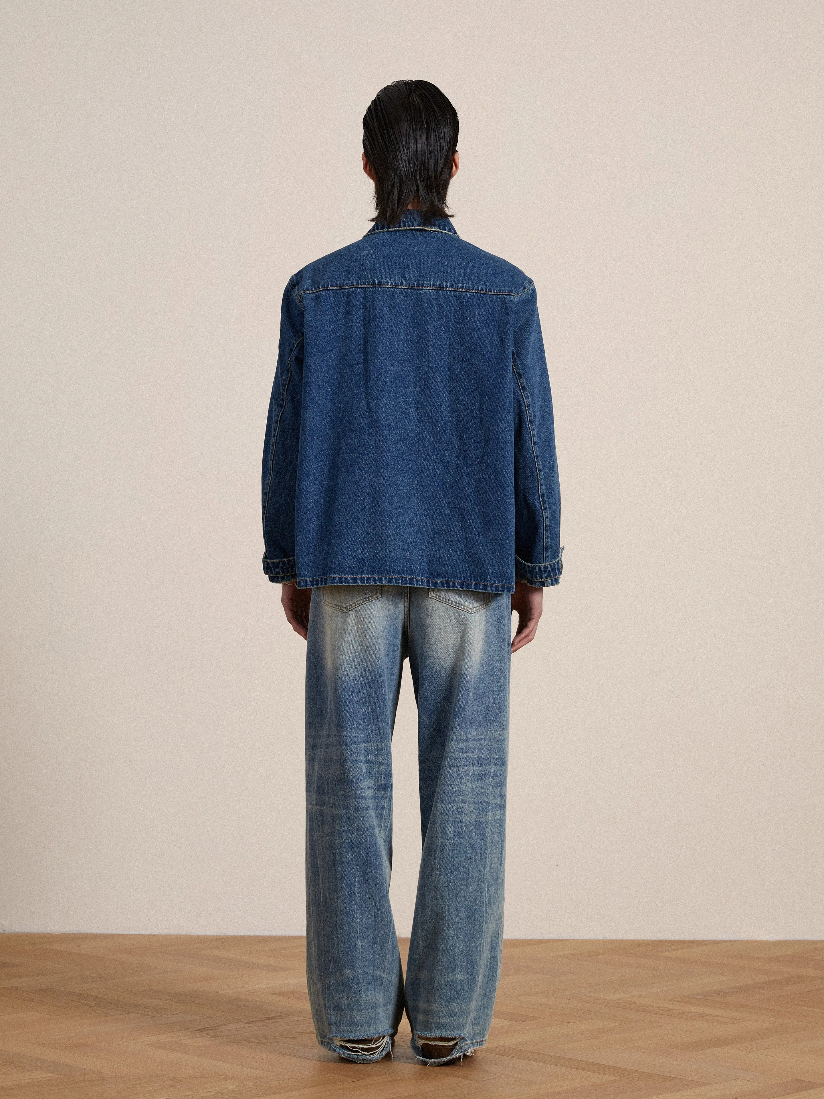 Azin Denim Pullover Work Shirt