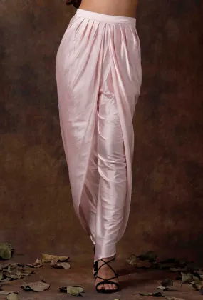 Baby Pink Satin Dhoti