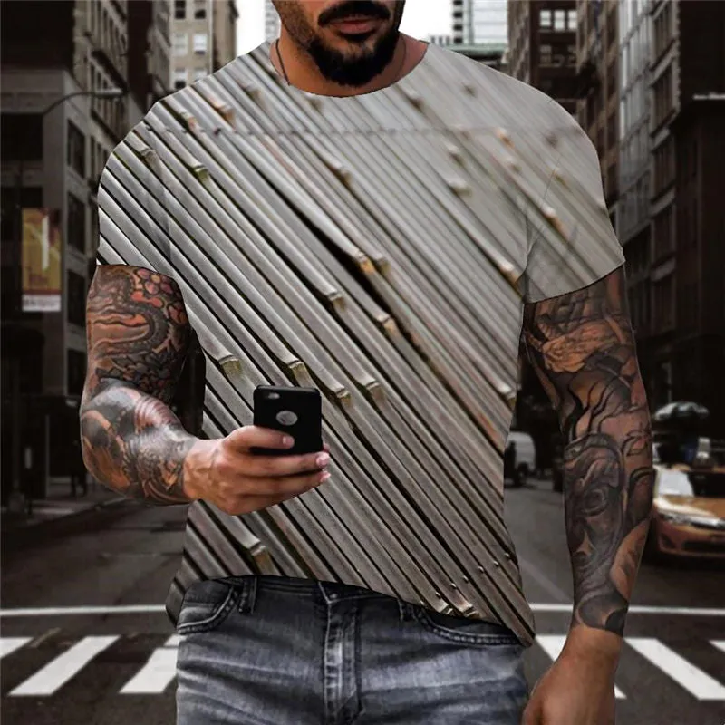 Bamboo slice texture tshirts Cool special texture Cool different man art costume