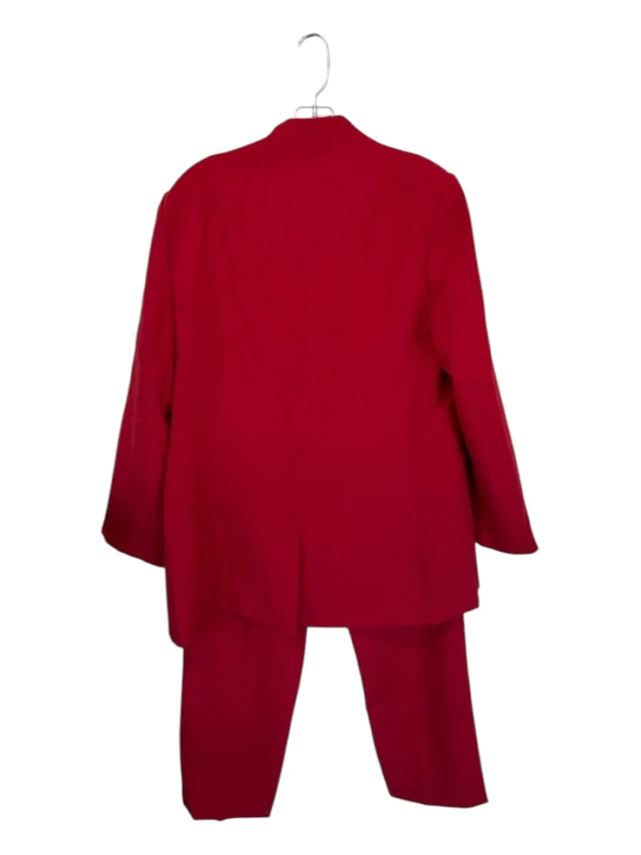 Banana Republic Size 12 Red Polyester & Rayon High Waist Hook & Eye Pant Set