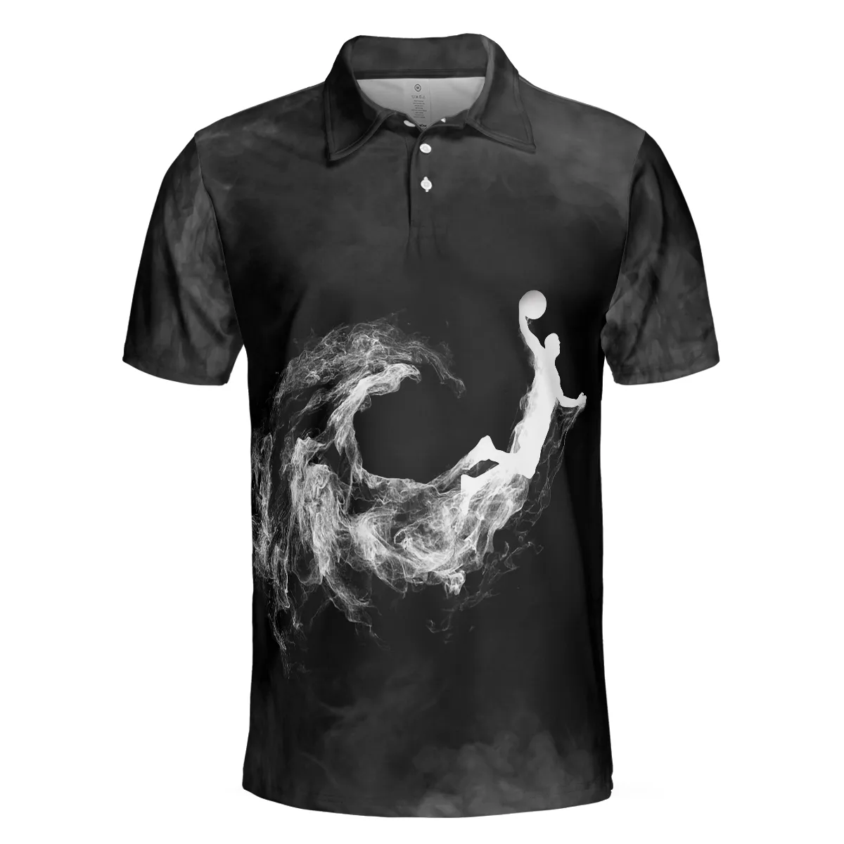 Basketball On Smoke Black Theme Polo Shirt, Smoke Basketball Dunk Player Polo Shirt, Best Baseball Shirt For Men