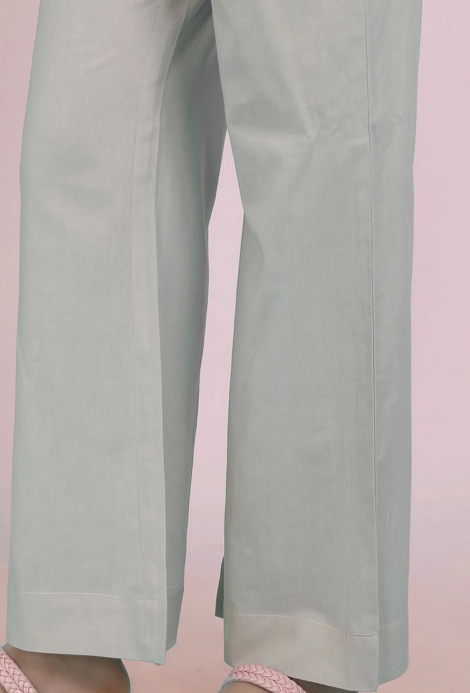 Beige Cotton straight Pants