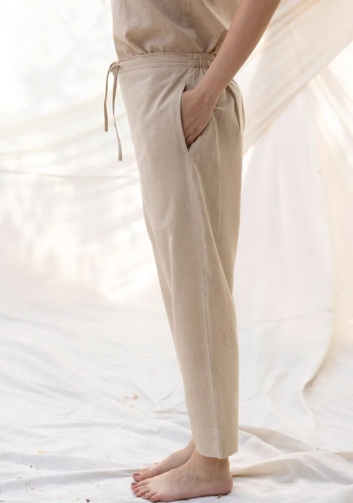 Beige Straight Pants