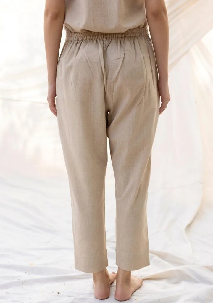 Beige Straight Pants