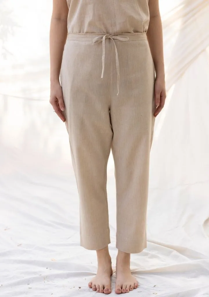 Beige Straight Pants