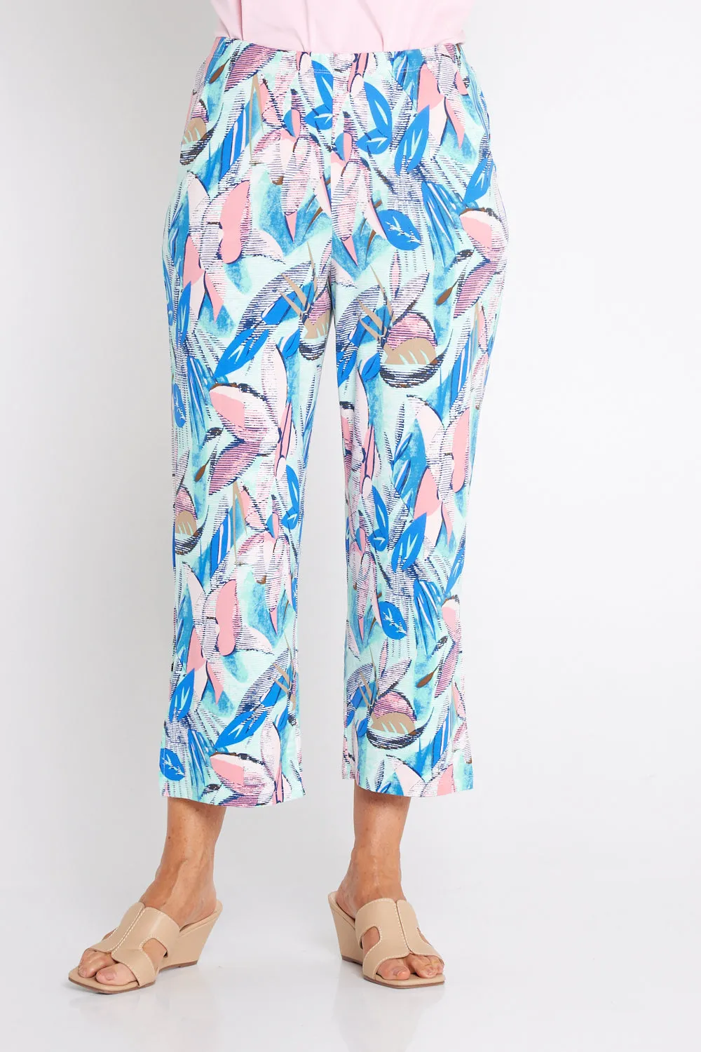 Bek Relaxed Jersey 7/8 Pants - Dawn Botanical