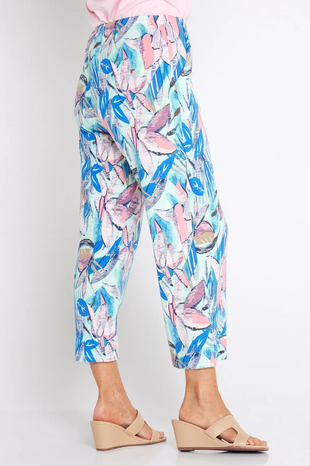 Bek Relaxed Jersey 7/8 Pants - Dawn Botanical