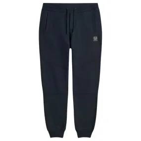 Belstaff Plain Navy Blue Cuffed Sweatpants