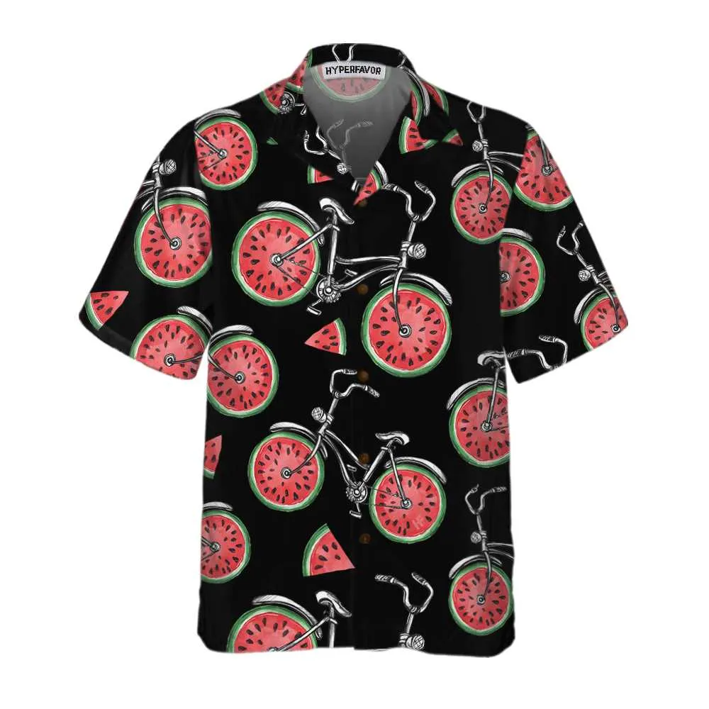 Bicycles With Watermelon Wheels Hawaiian Shirt, Funny Cycling Shirt For Men & Women