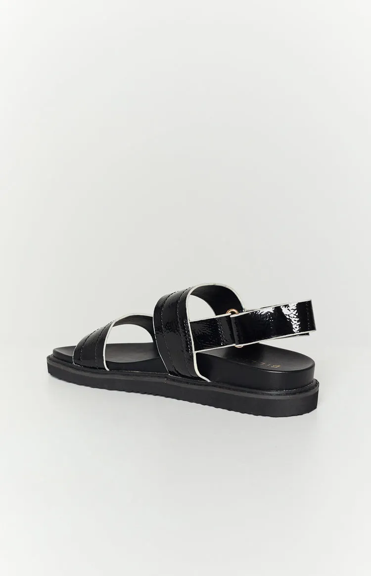 Billini Zyla Black Crinkle Sandal