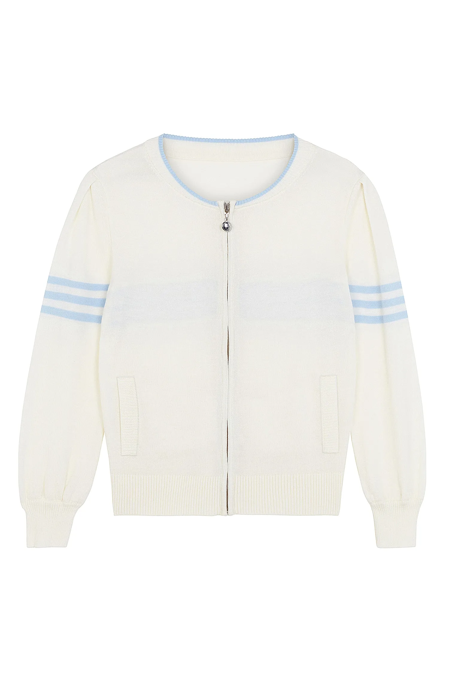 Birdie Ladies Bomber Pale Cream & Baby Blue