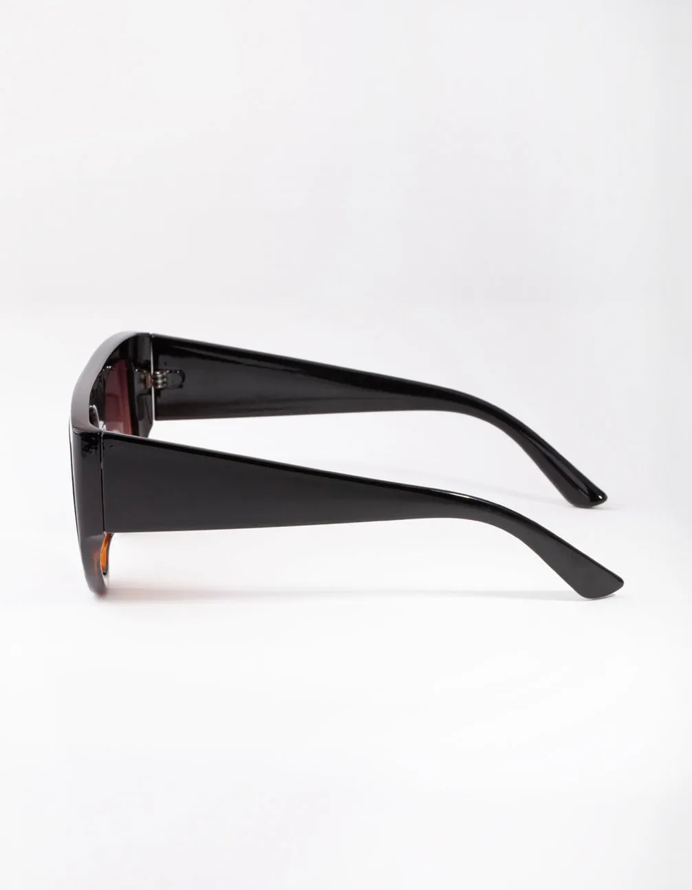 Black Brown Tortoiseshell Shield Sunglasses