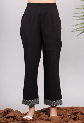 Black Straight Cotton Pants