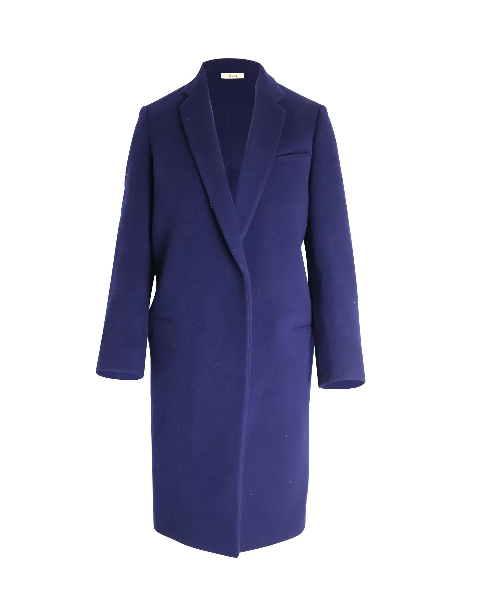 Blue Wool Open-Front Coat