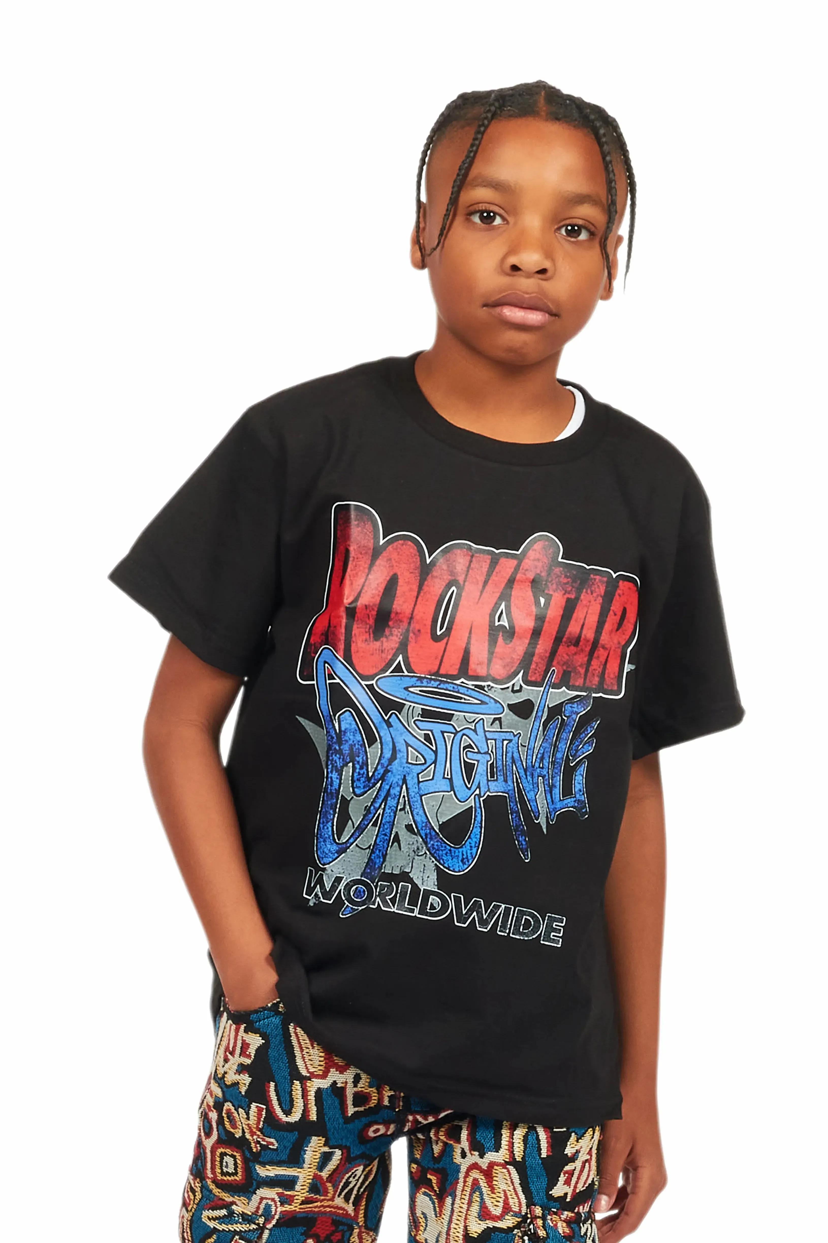 Boys Kait Black Graphic T-Shirt