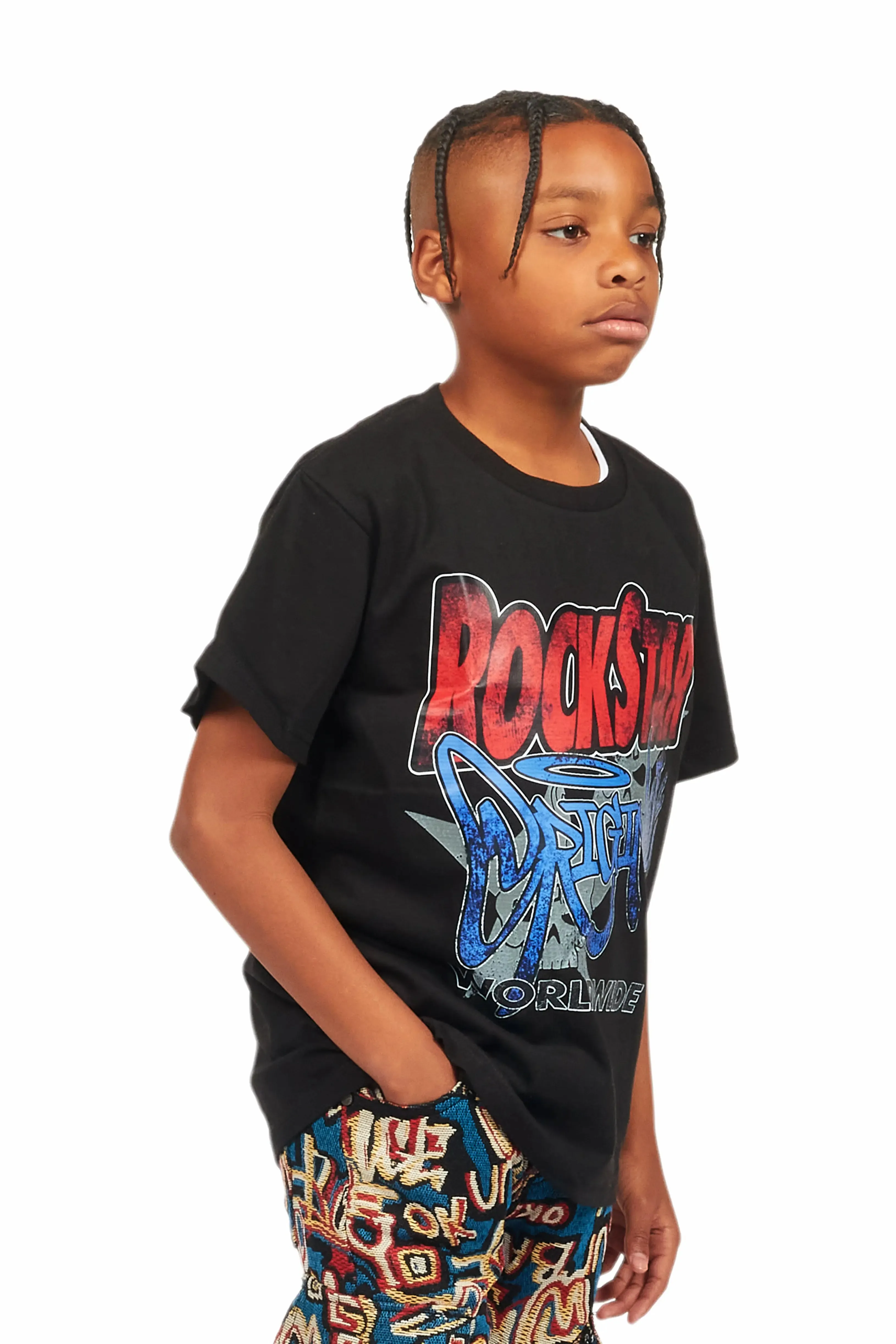 Boys Kait Black Graphic T-Shirt