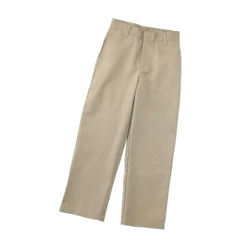 Boys Khaki Flat Front Slim Pants