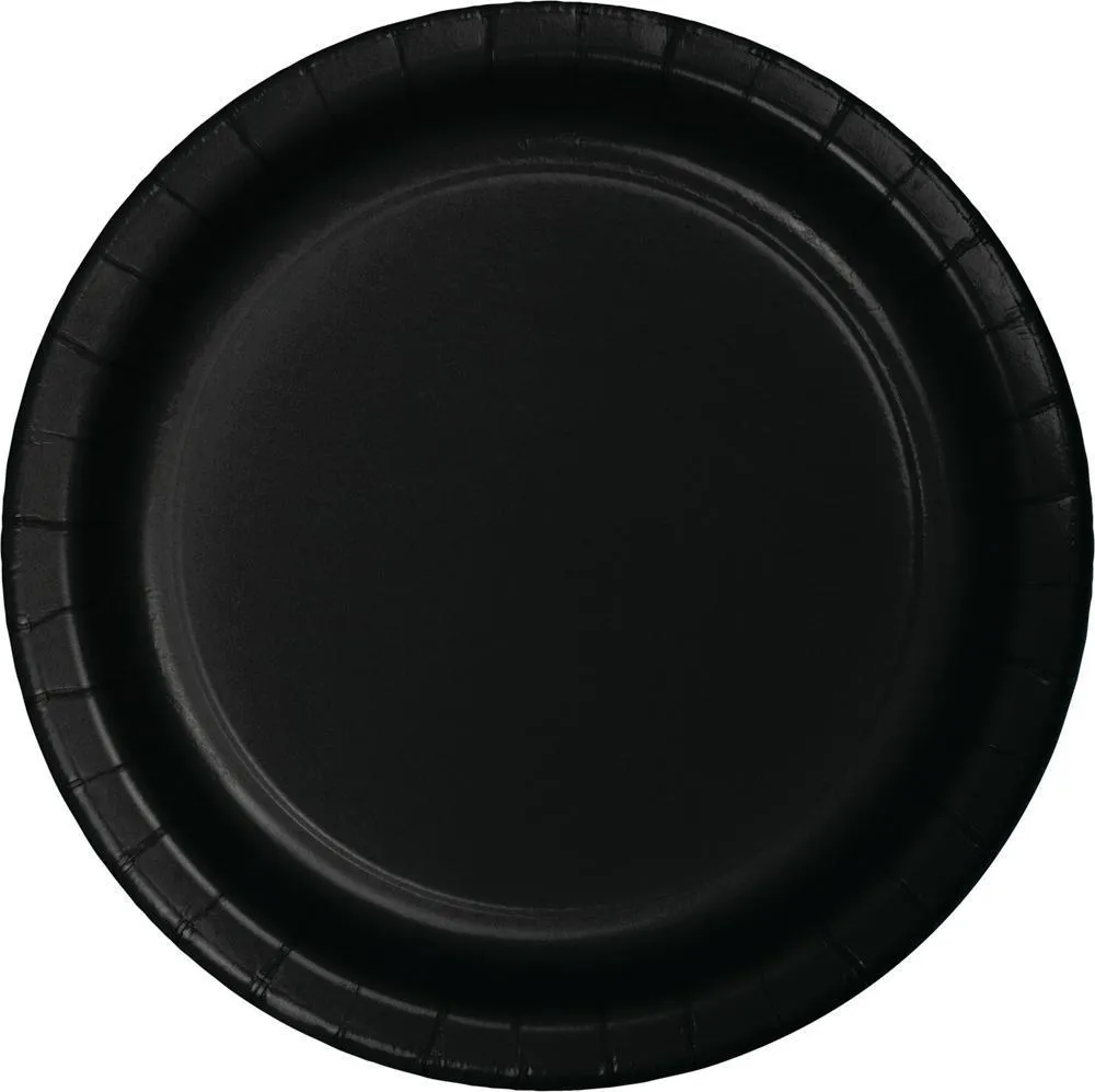 Bulk Black Velvet Sturdy Style 8.75 inch Paper Dinner Plates (240 per Case)