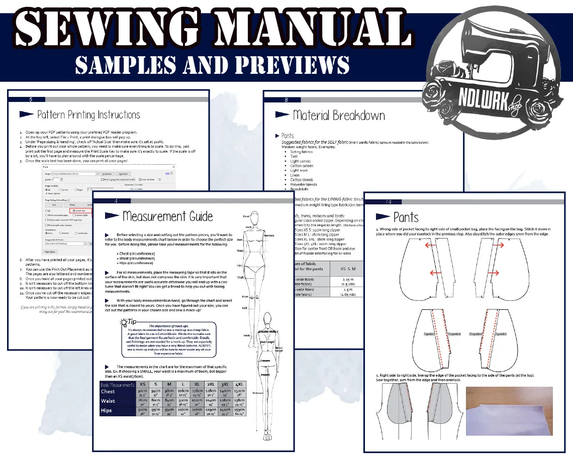 BUNDLE Japanese School Boy Uniform Cosplay Fashion Costume Sewing Pattern/Downloadable PDF File