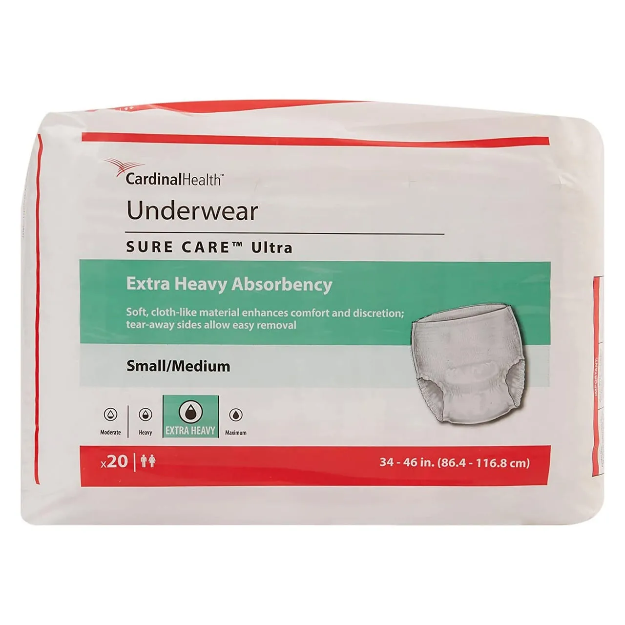 Cardinal Health Sure Care Plus Underwear, Extra Heavy Absorbency