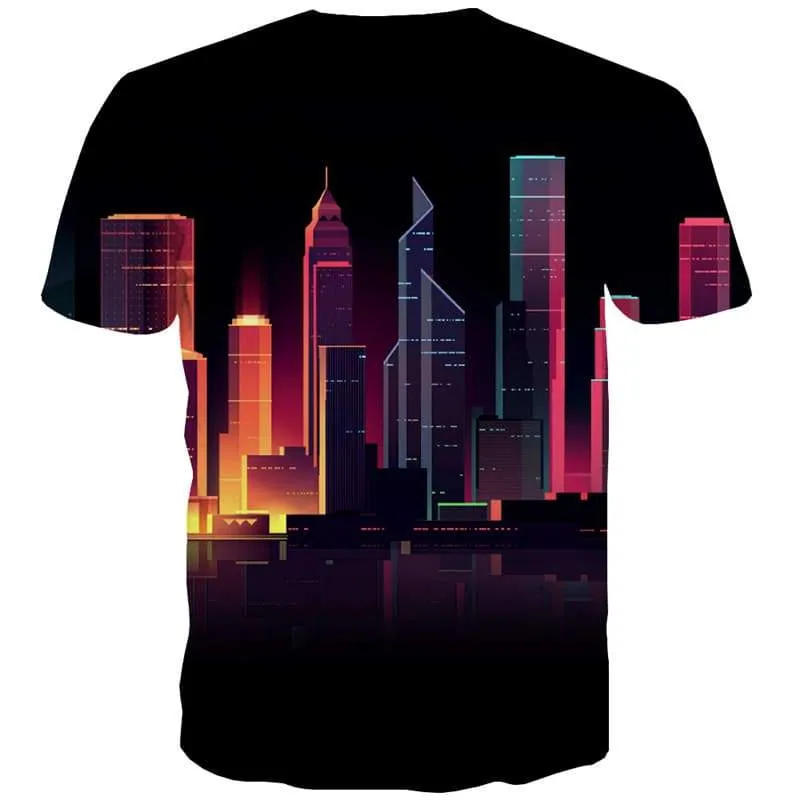 City T-shirt Men Colorful T shirts Funny Harajuku Tshirts Cool Street T-shirts 3d