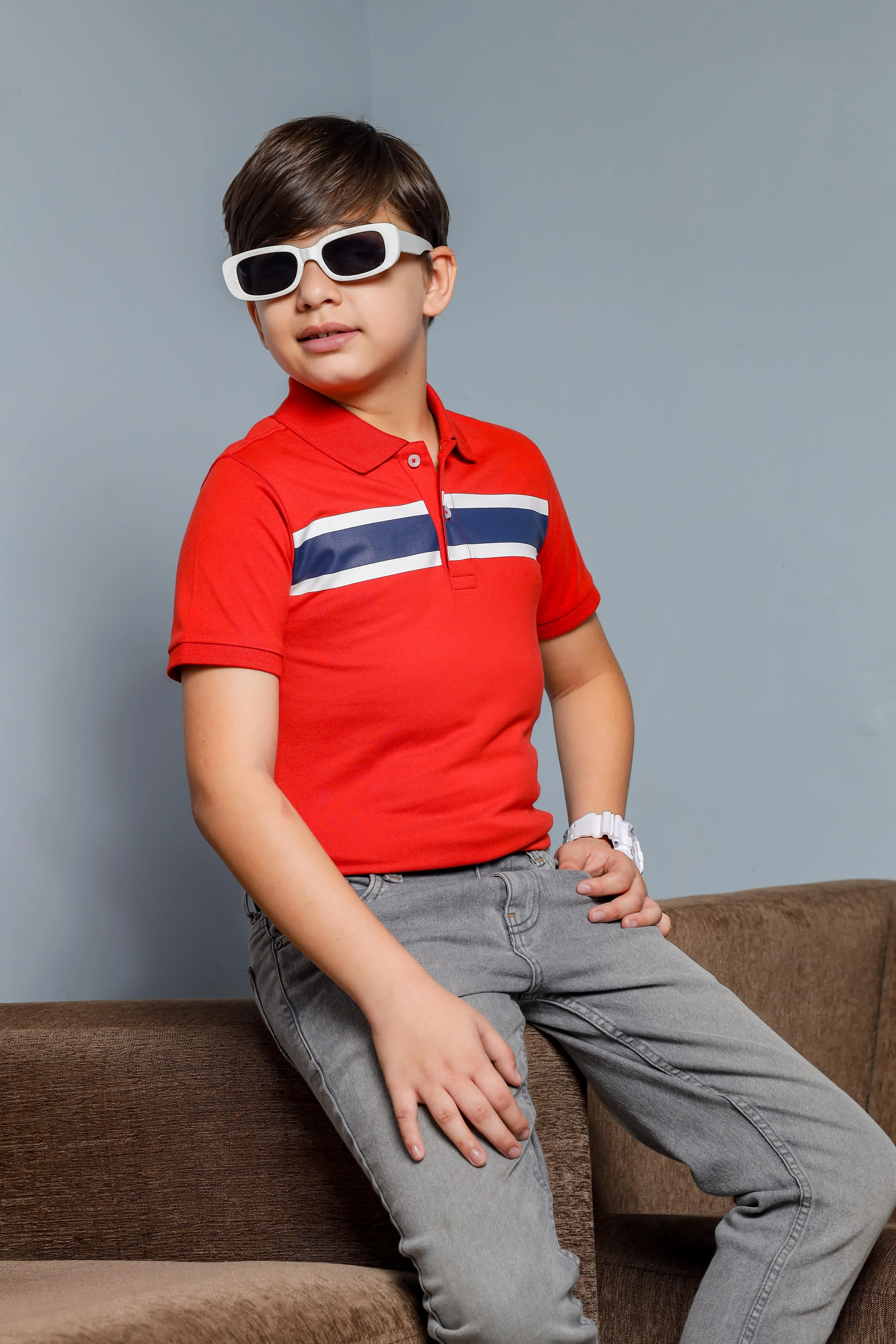 Classic Red Polo T Shirt for Boys