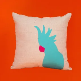 Cockatoo Cushion in Aqua