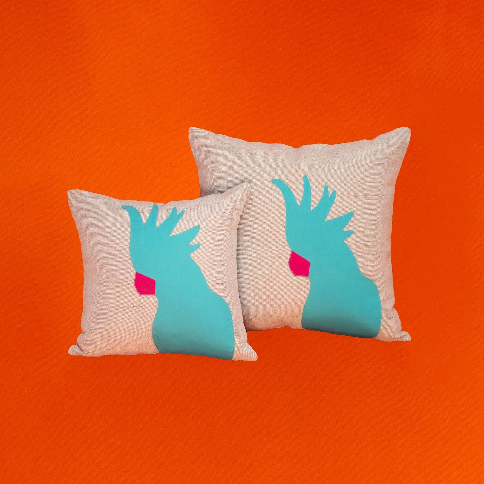 Cockatoo Cushion in Aqua