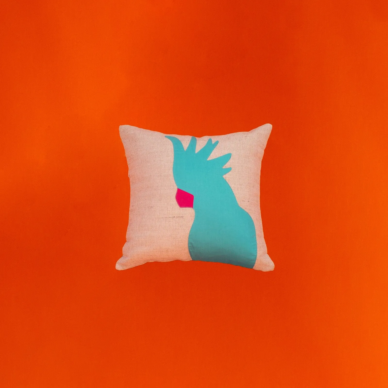 Cockatoo Cushion in Aqua