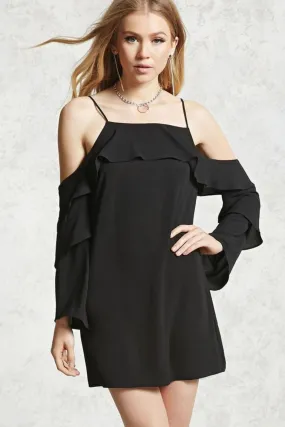 Cold Shoulder Flounce Dress