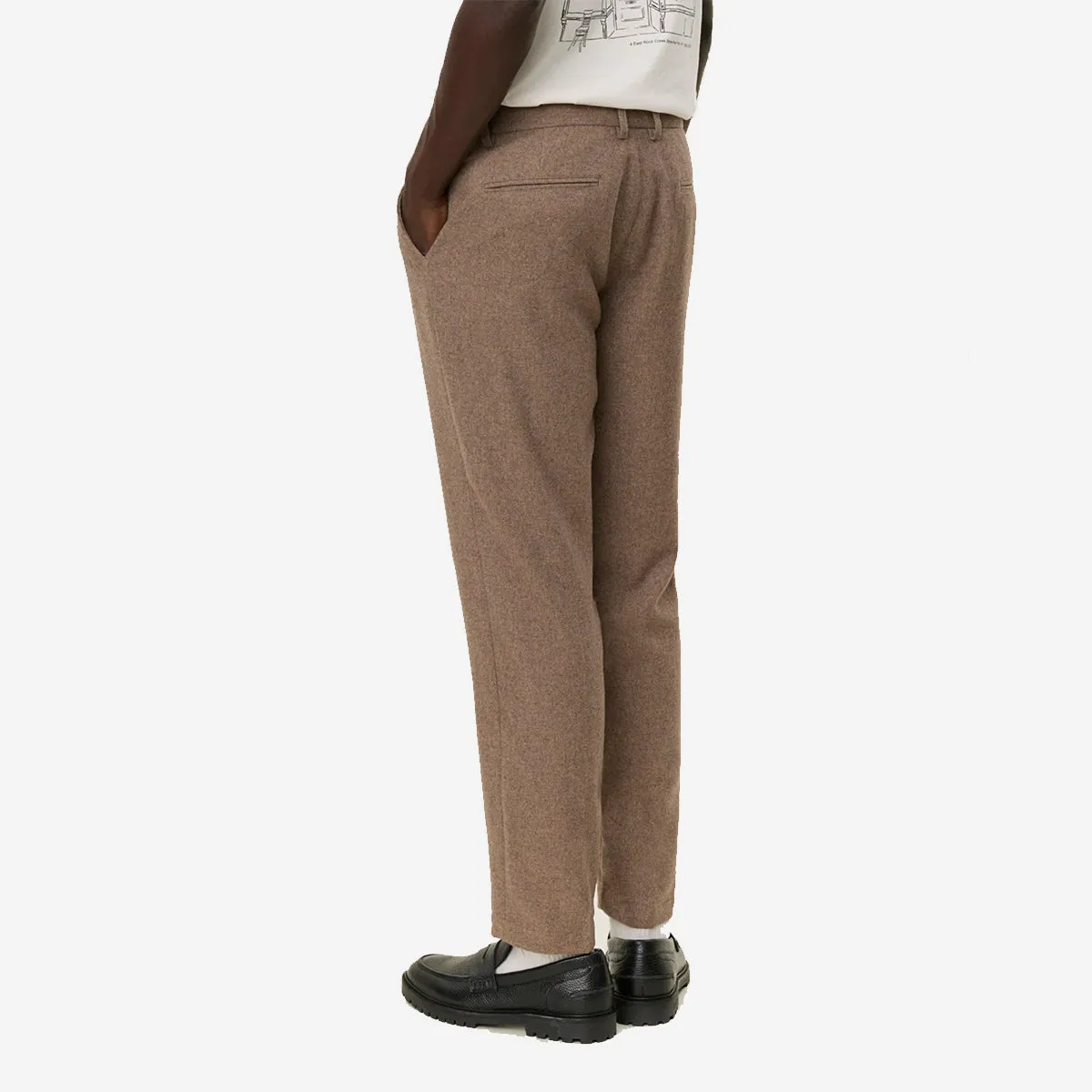 Como Regular Wool Suit Pants - Desert Taupe Melange