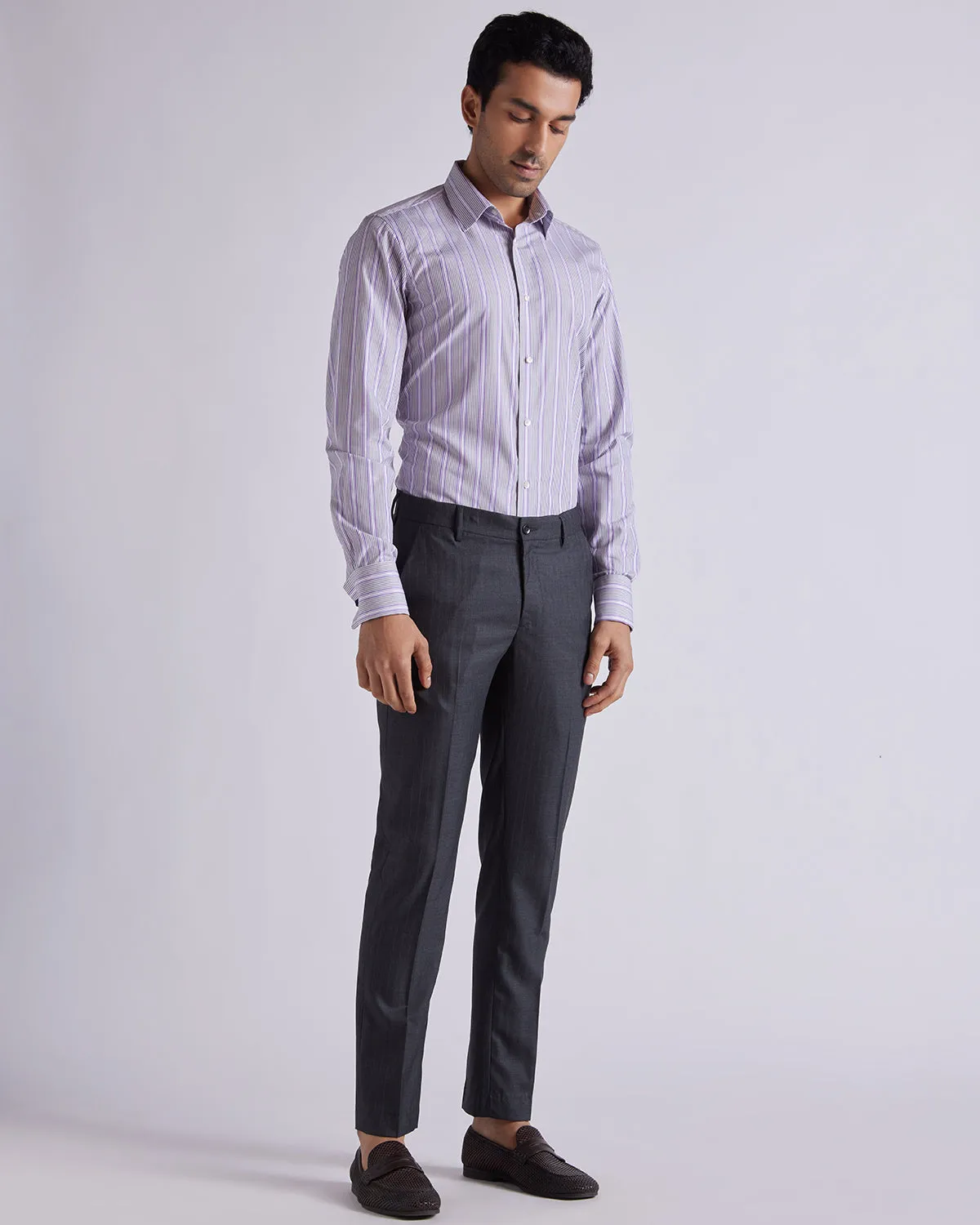 Contour Blended Wool Dress Pants - Dark Grey