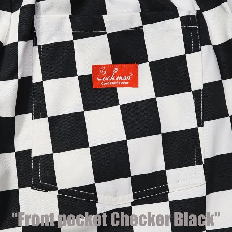 Cookman Chef Short Pants Front Pocket - Checker : Black