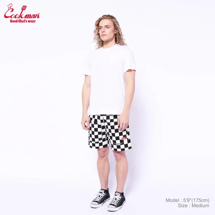 Cookman Chef Short Pants Front Pocket - Checker : Black